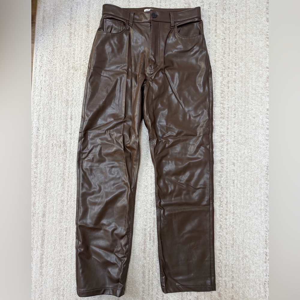 Abercrombie Brown Patent Leather Pants